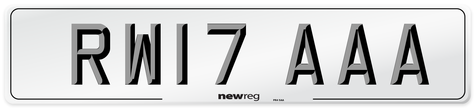 RW17 AAA Number Plate from New Reg